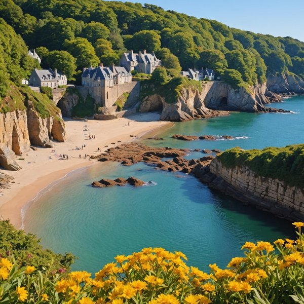 Peut-on trouver une maison de vacances en Bretagne avec des ateliers de fabrication de caramel au beurre salé et des balades sur les falaises?