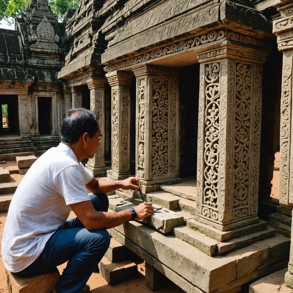 Où apprendre les techniques de sculpture sur pierre en Cambodge?